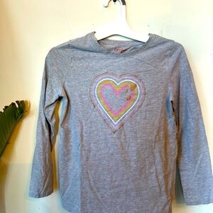 Ct & Jack Girls' Gray Heart Long Sleeve Shirt​